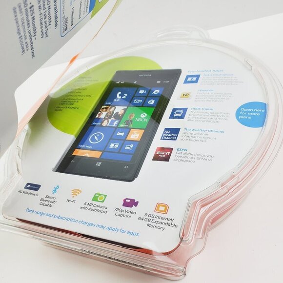 Nokia Lumia 520 Prepaid Smartphone 8GB Black Touch Screen AT&T Phone Sealed - Picture 5 of 10